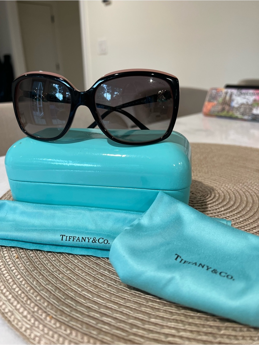 Tiffany & Co. Black and Brown Gradient Women's Oversized Sunglasses